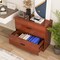 Costway 2-Drawer Wood Lateral File Cabinet with Adjustable Bars for Home Office White/Walnut